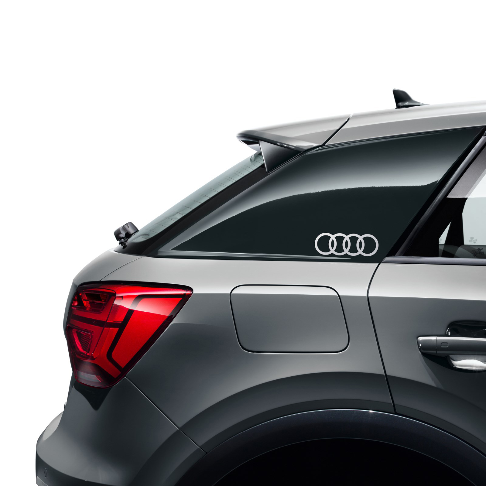 Audi logo 'ringen' decorfoliesticker floret zilver