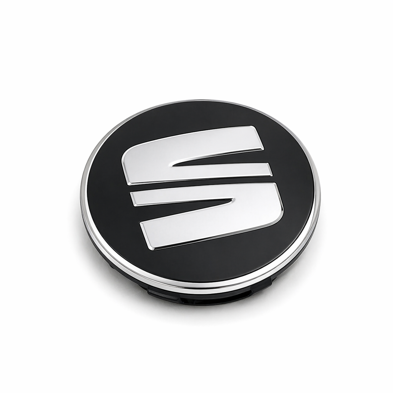 SEAT naafkap (chroom/zwart) - 63 mm