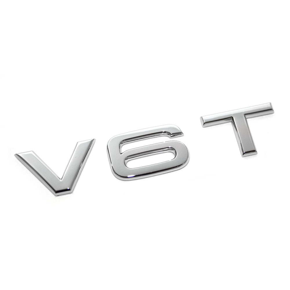 Audi V6T embleem zijkant - chroom