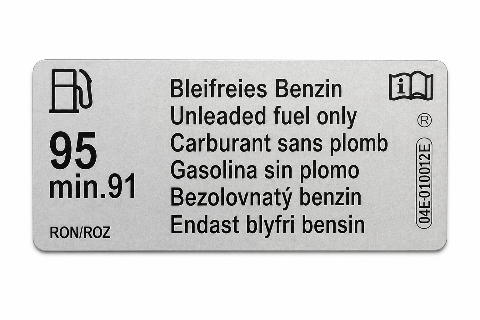 Originele Volkswagen sticker voor brandstof - RON 95