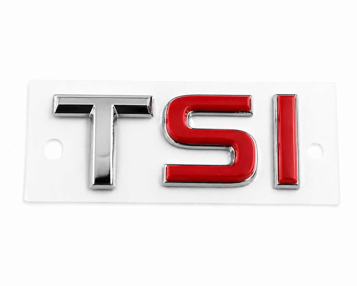 Škoda TSI embleem - chroom/rood