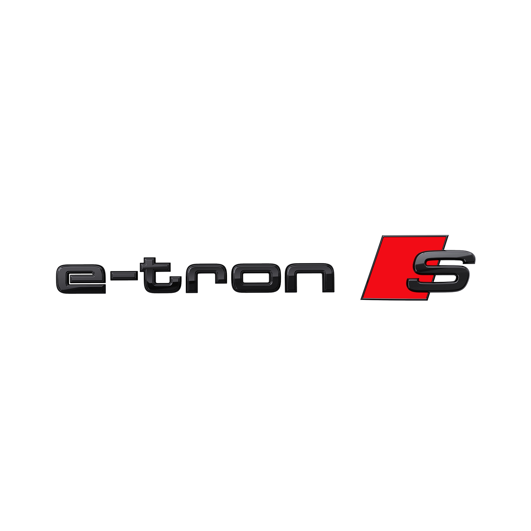 Audi 'e-tron S' zwart embleem achterzijde