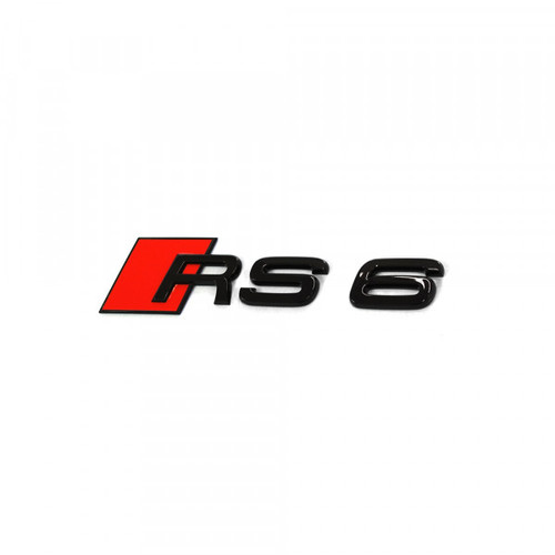 Audi RS6 embleem zwart rood achterzijde