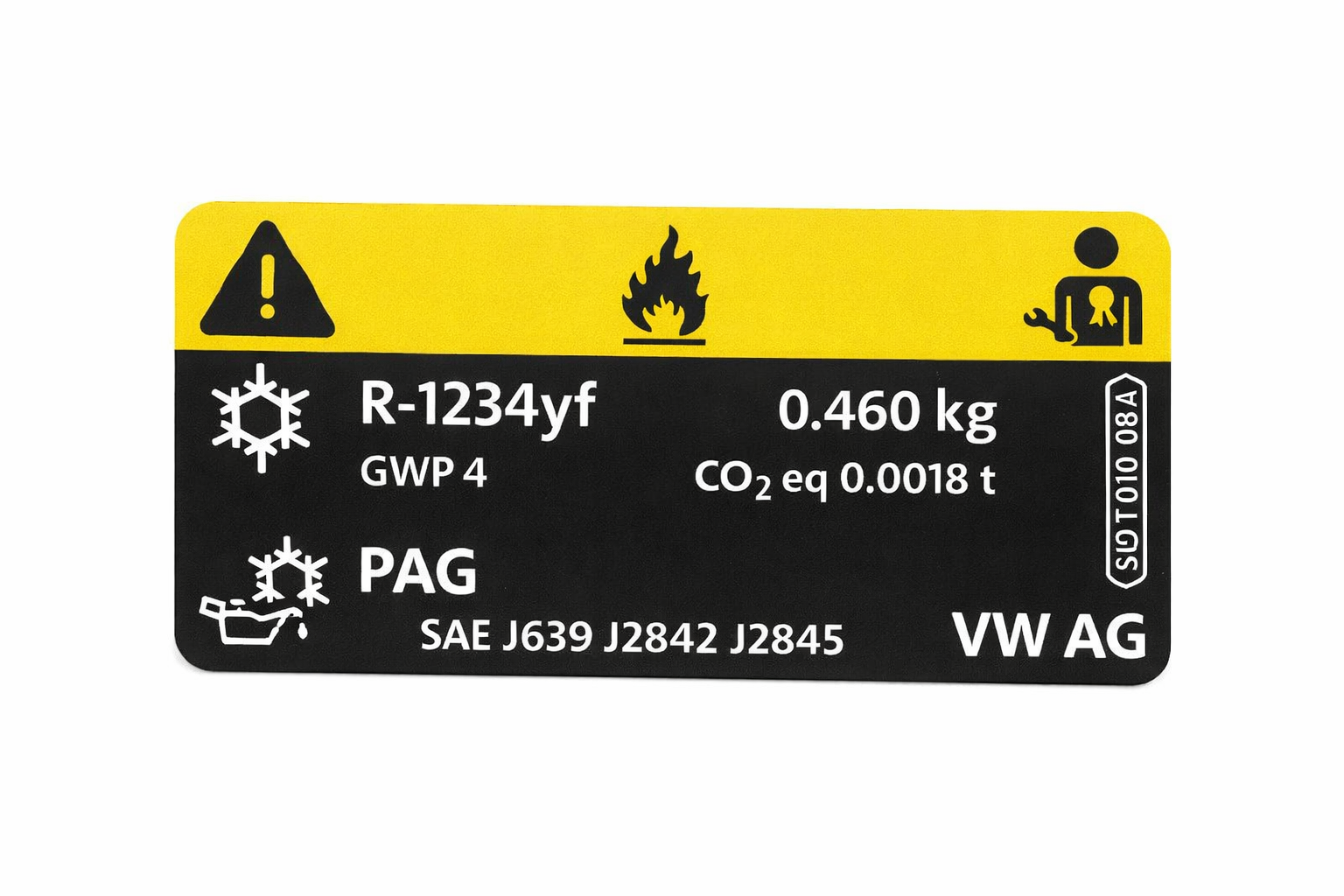 Originele Volkswagen aircosticker - koelmedium/vulhoeveelheid