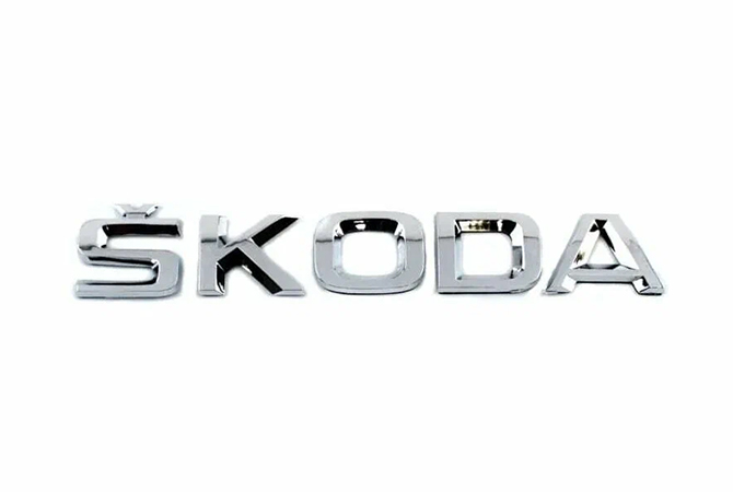 Škoda plak embleem achterkant